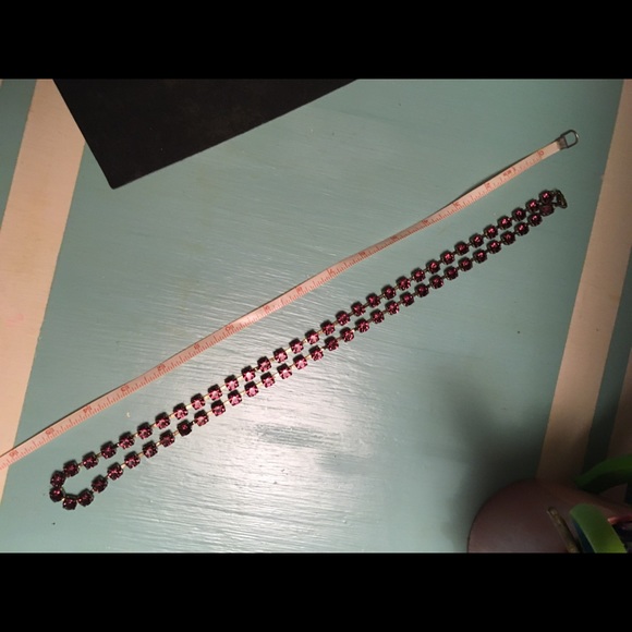 Deep Purple Rhinestones Necklace - Picture 3 of 8